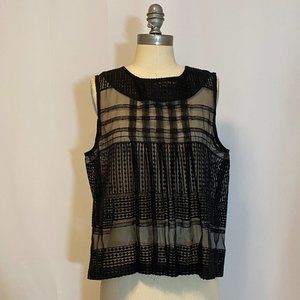 Madewell Black Pleated Shell Top